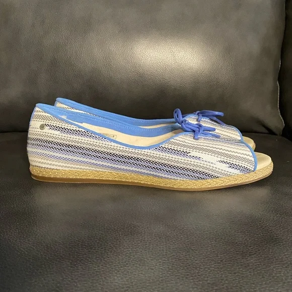 UGG Marleigh Blue Open Toe Flats Size 9 - Picture 1 of 9